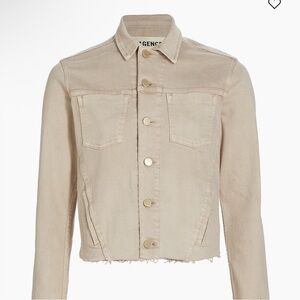 L’Agence Janelle Slim Cropped Jean Jacket with Raw Hem